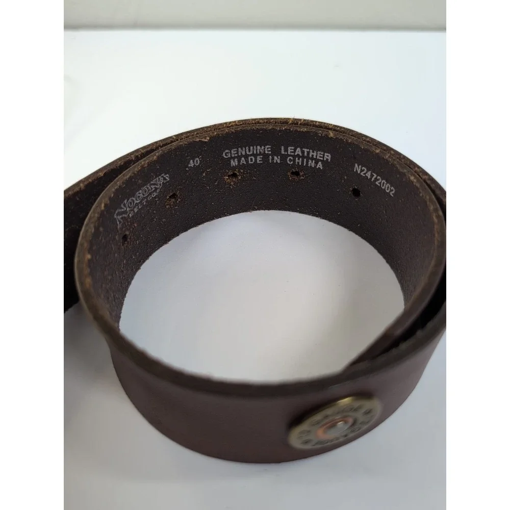 12‎ Gauge Shotgun Shell Conchos Genuine Full Grain Leather Belt 1-3/8